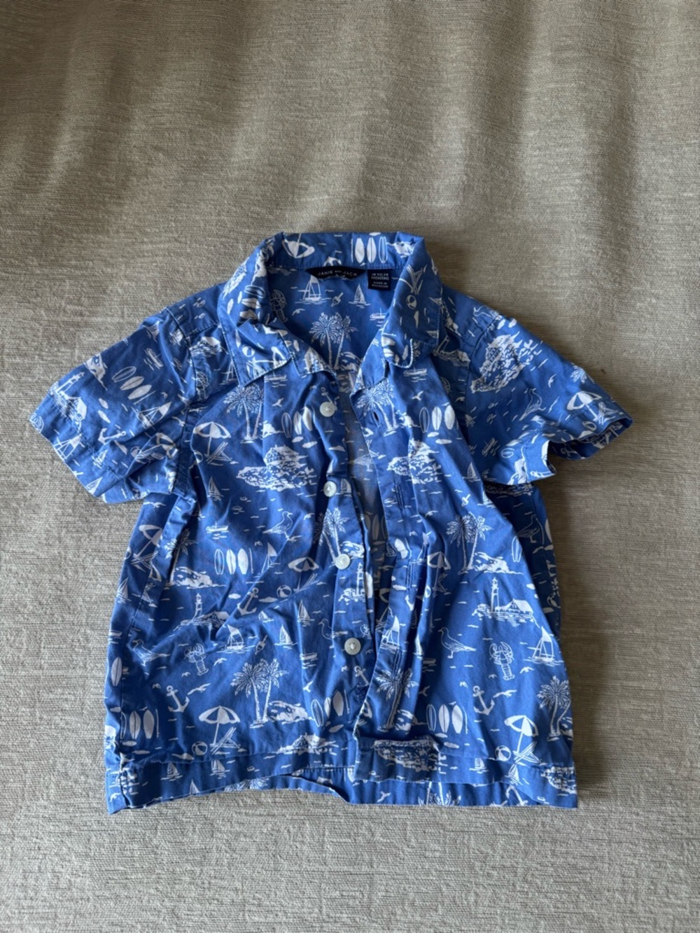 Janie and Jack Toddler Hawaiian Shirts Bundle 18-24M Tropical Linen Button Up - Picture 5 of 11